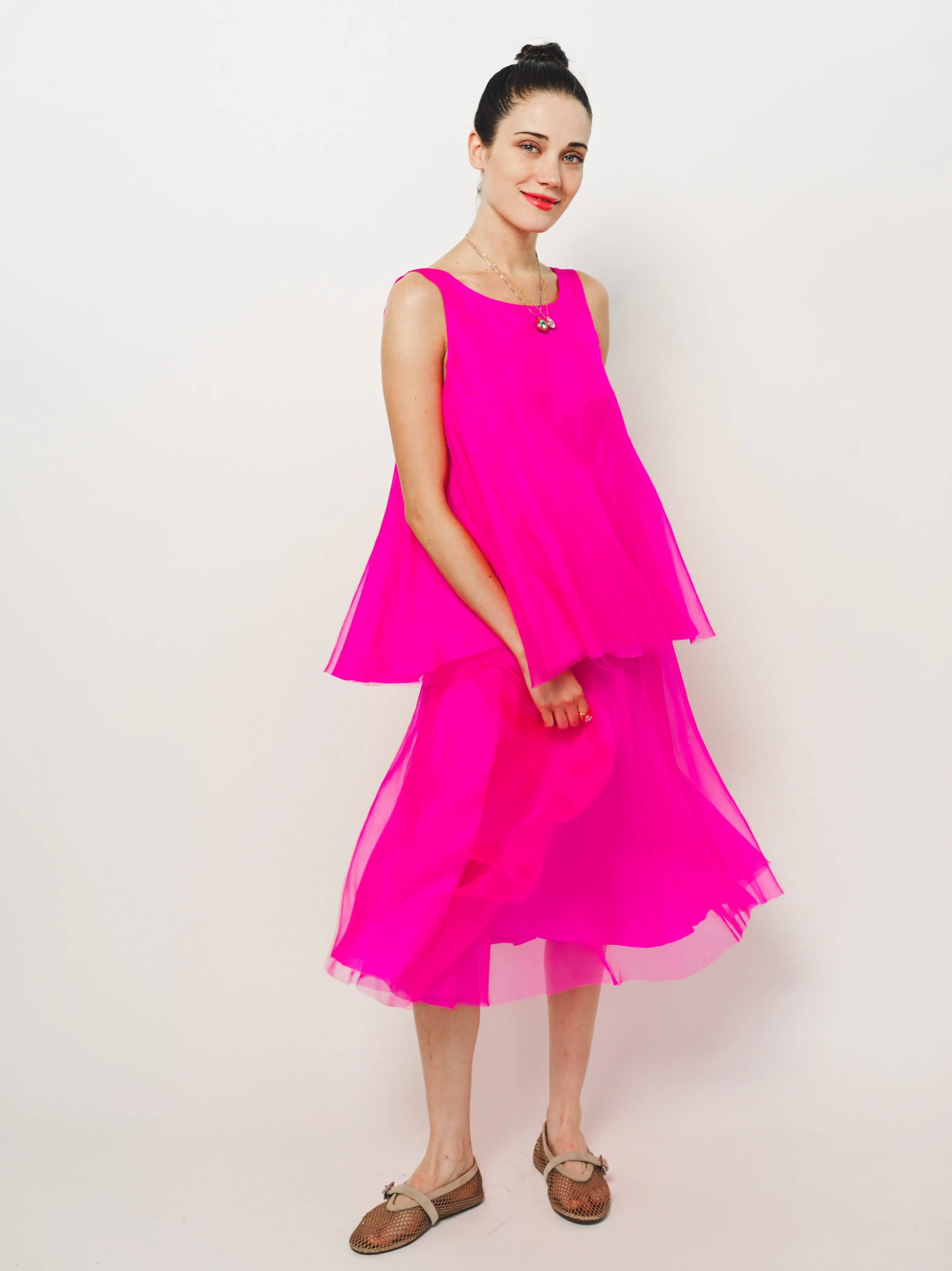 Louiza Babouryan Organza Skirt XS / Pink