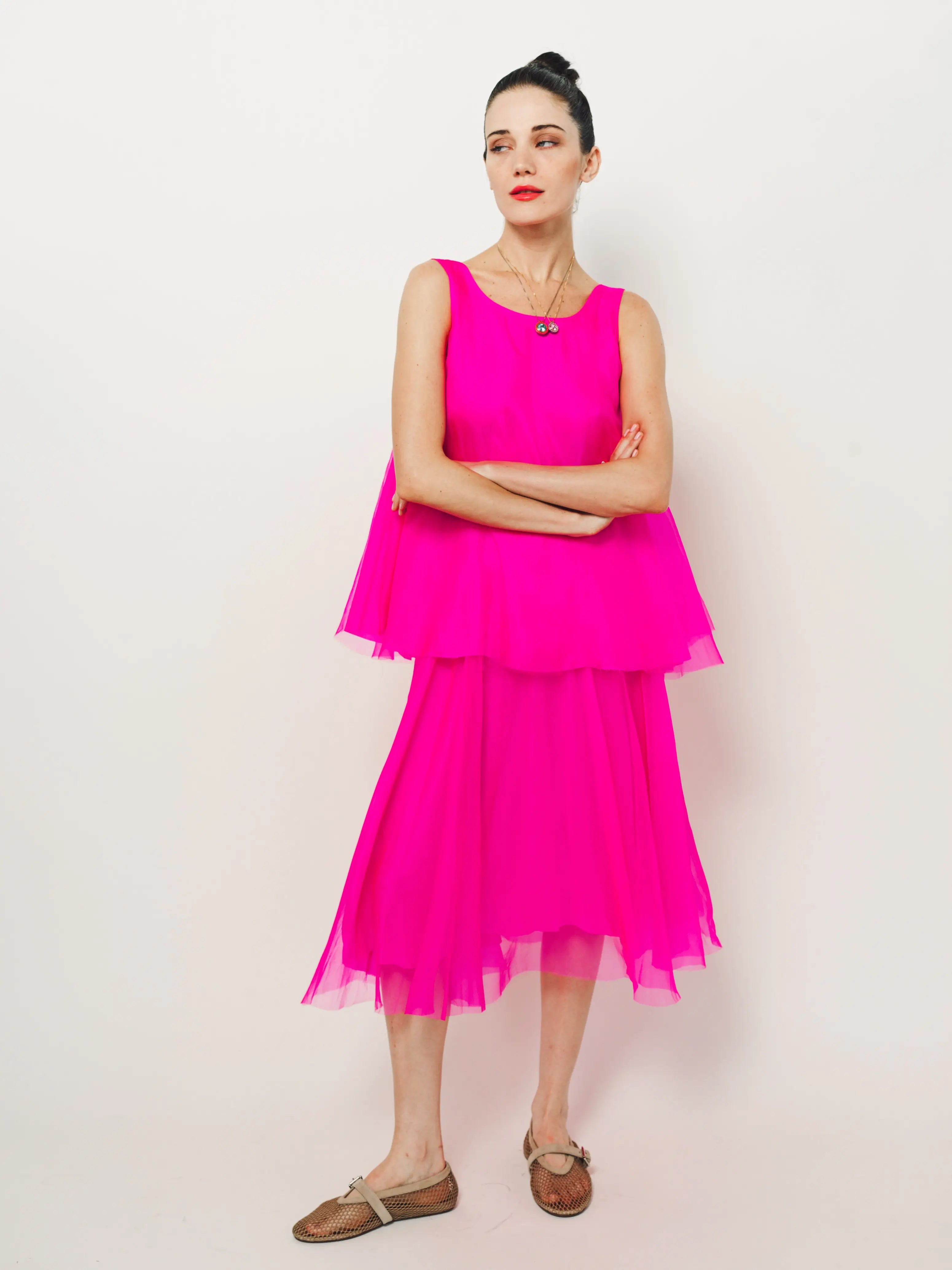 Louiza Babouryan Organza Skirt XS / Pink