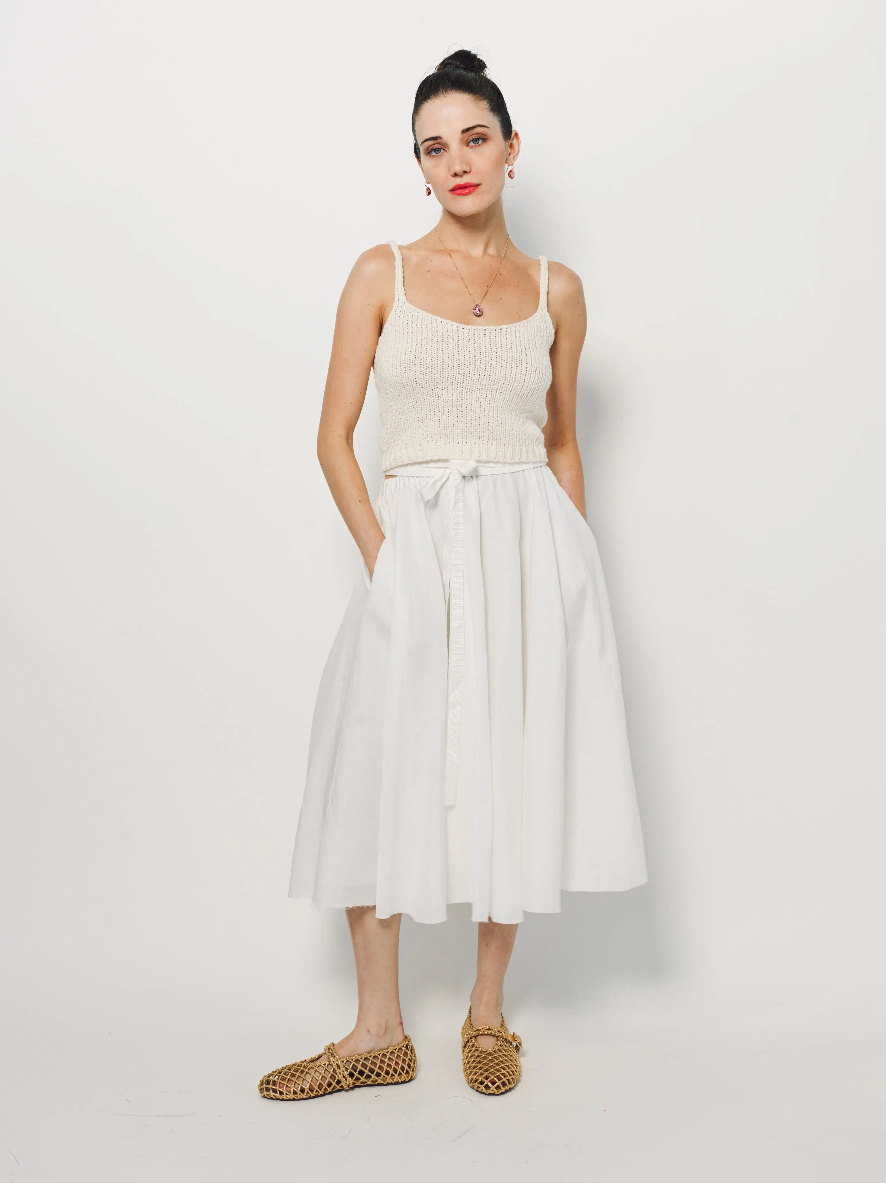 Louiza Barbouryan Cotton Skirt XS / White
