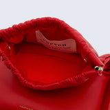 Louise Bag Small in leather in Red Rose