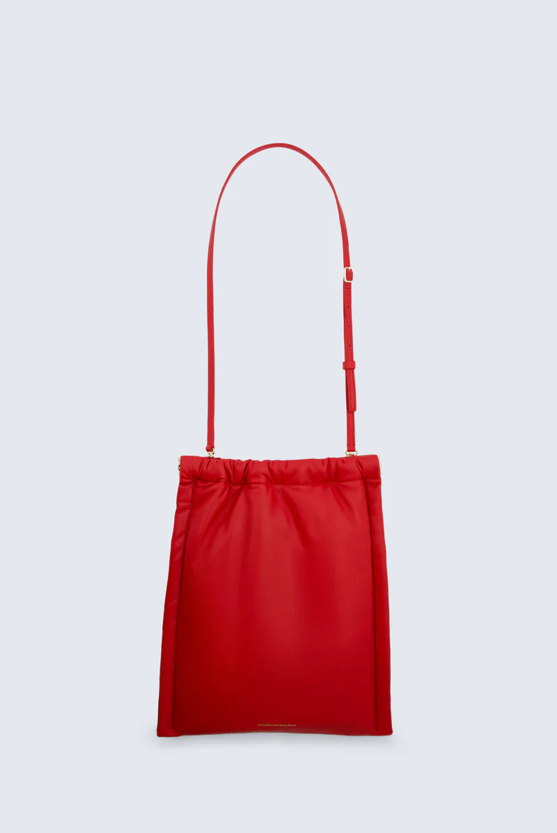 Louise Bag Small in leather in Red Rose
