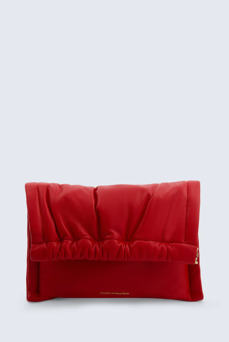 Louise Bag Small in leather in Red Rose
