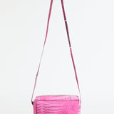 Raw Leather Zip Bag Adjustable Strap