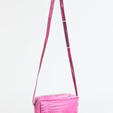 Raw Leather Zip Bag Adjustable Strap