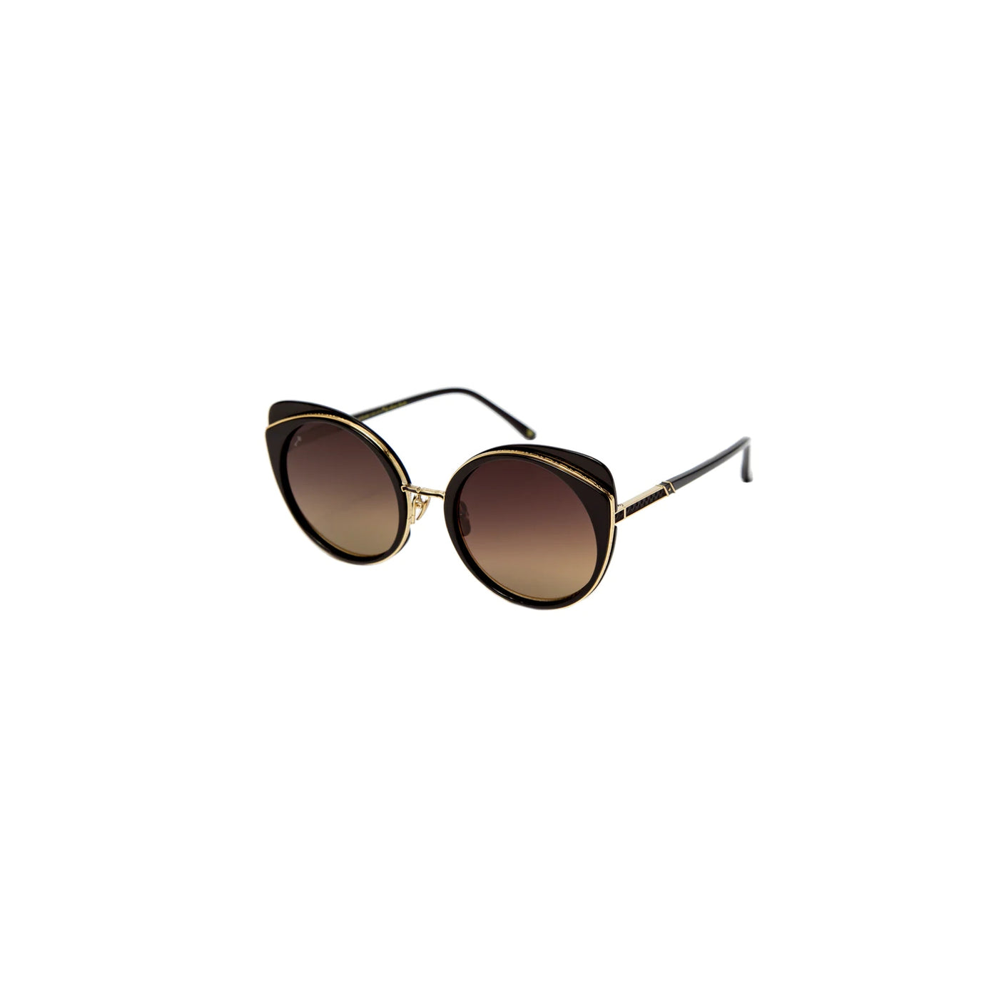 Lovelace 18K Yellow Gold Black Sunglasses