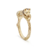 Bibi Van Der Velden Lion Stackable Ring with White Diamonds