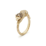 Bibi Van Der Velden Lion Stackable Ring with White Diamonds