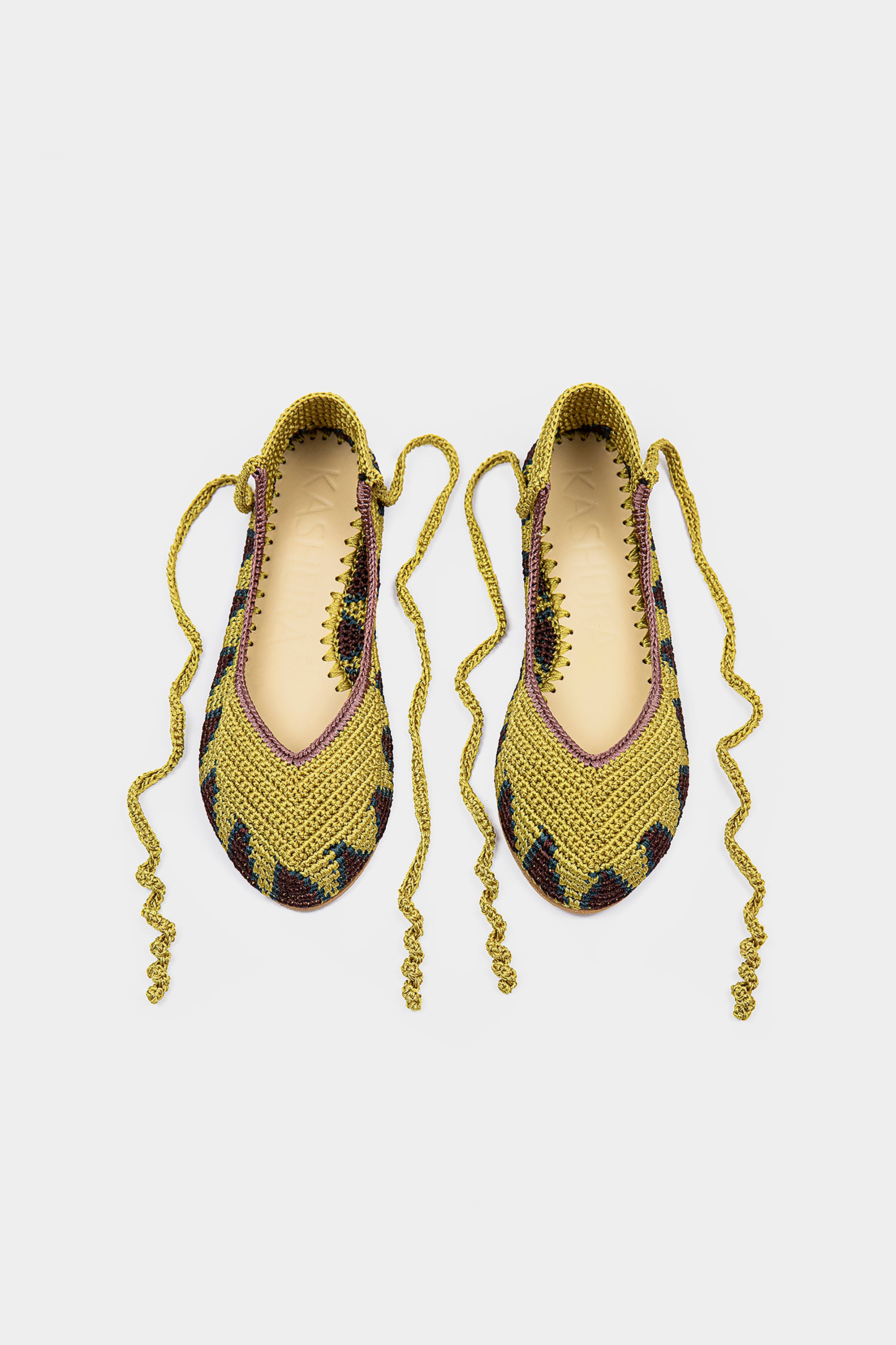 Crochet Ballerina Flat  - Mustard Yellow