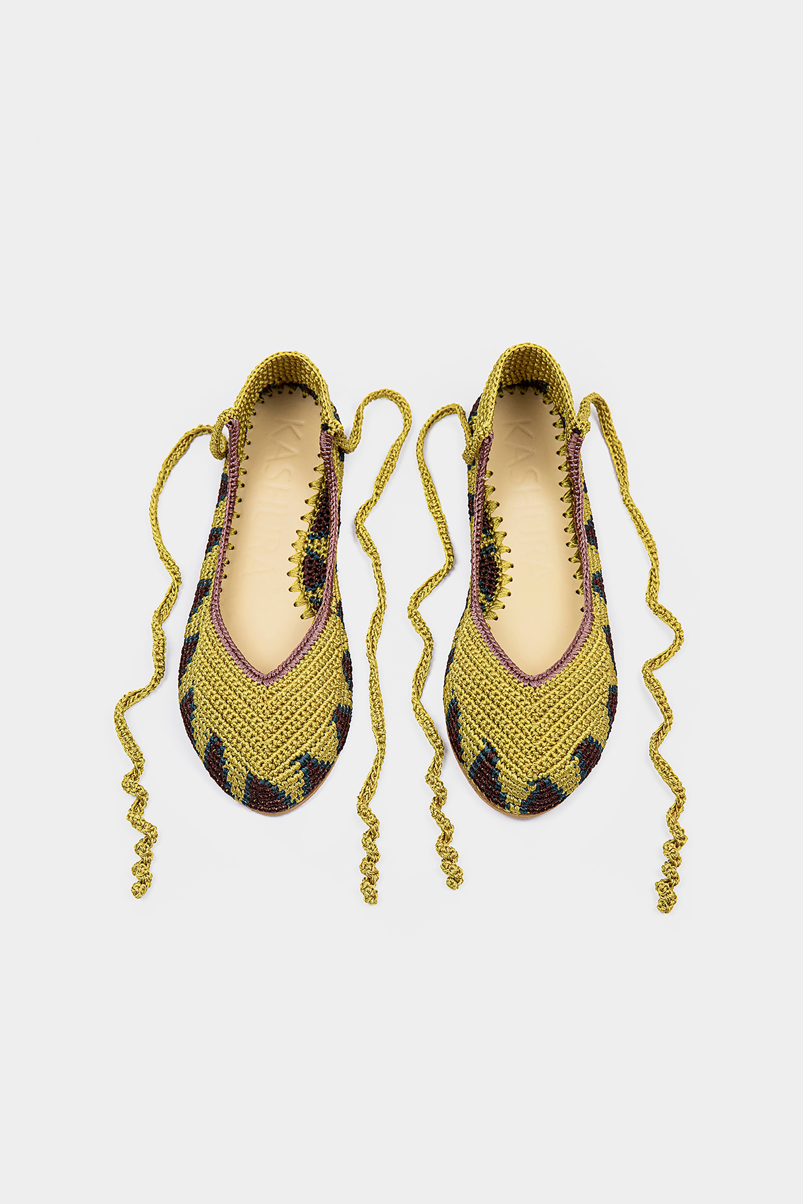 Crochet Ballerina Flat  - Mustard Yellow