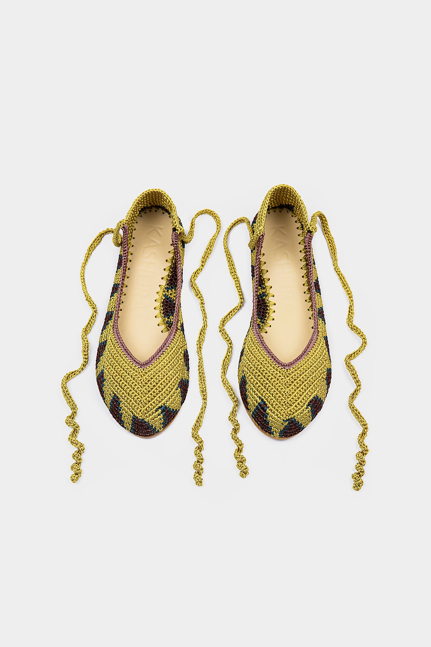 Crochet Ballerina Flat  - Mustard Yellow