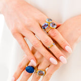 22K Yellow Gold Tanzanite Miniature Princess Ring