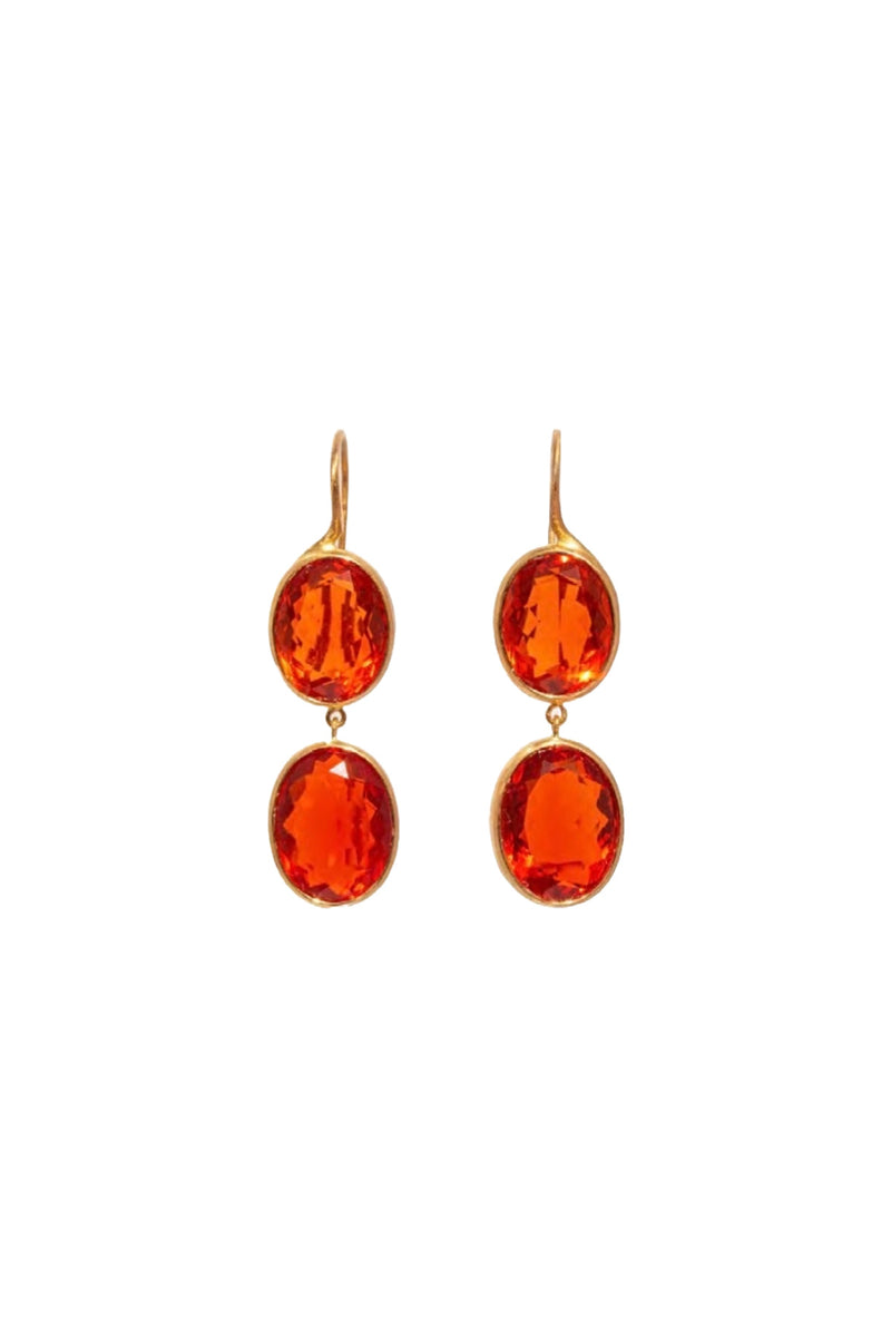 Marie-Helene de Tallac 22K YG Fire Opal Merveille Earrings on white background