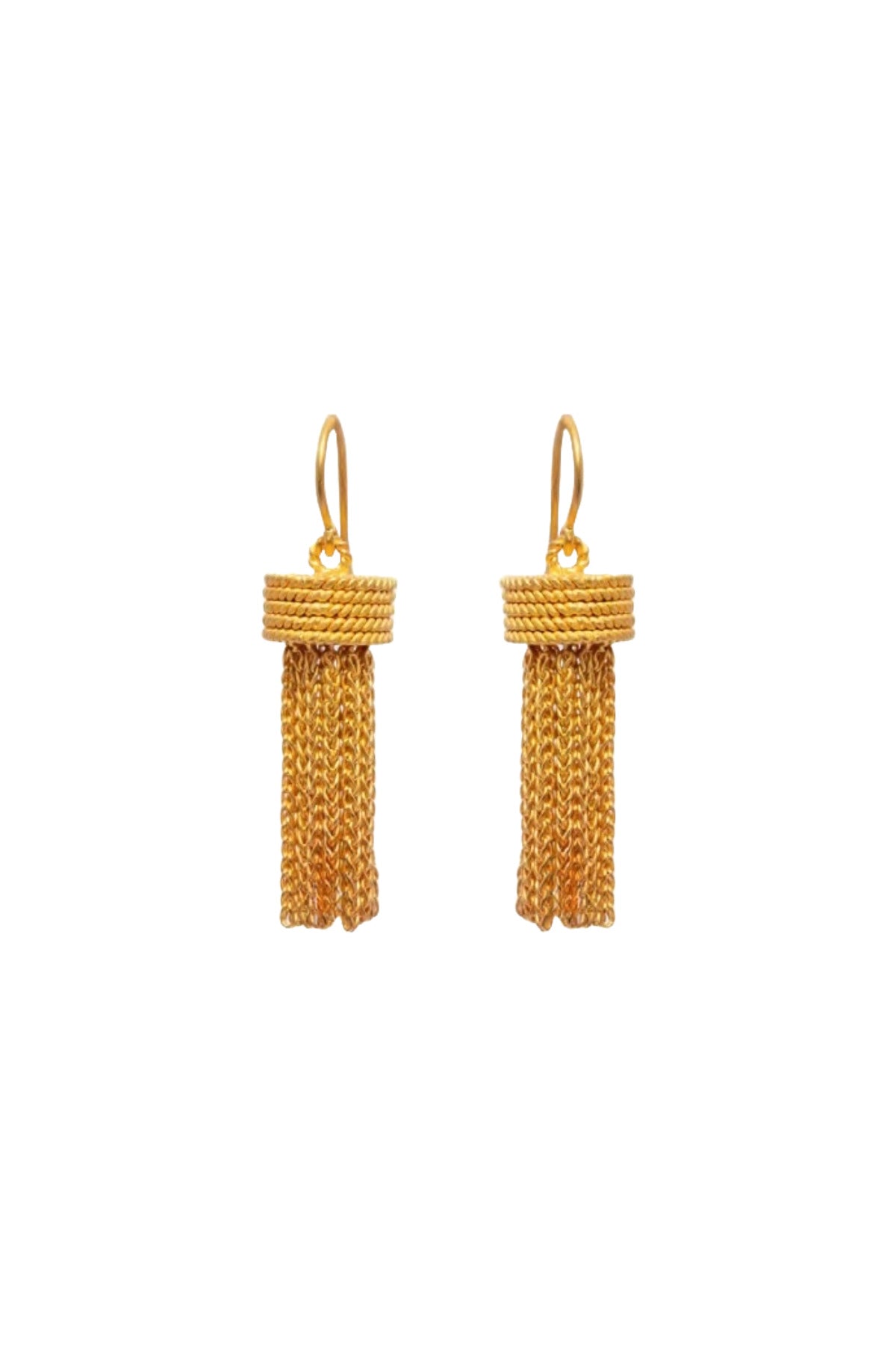 Marie-Helene de Taillac 22K YG Opera Garnier Earrings on white background