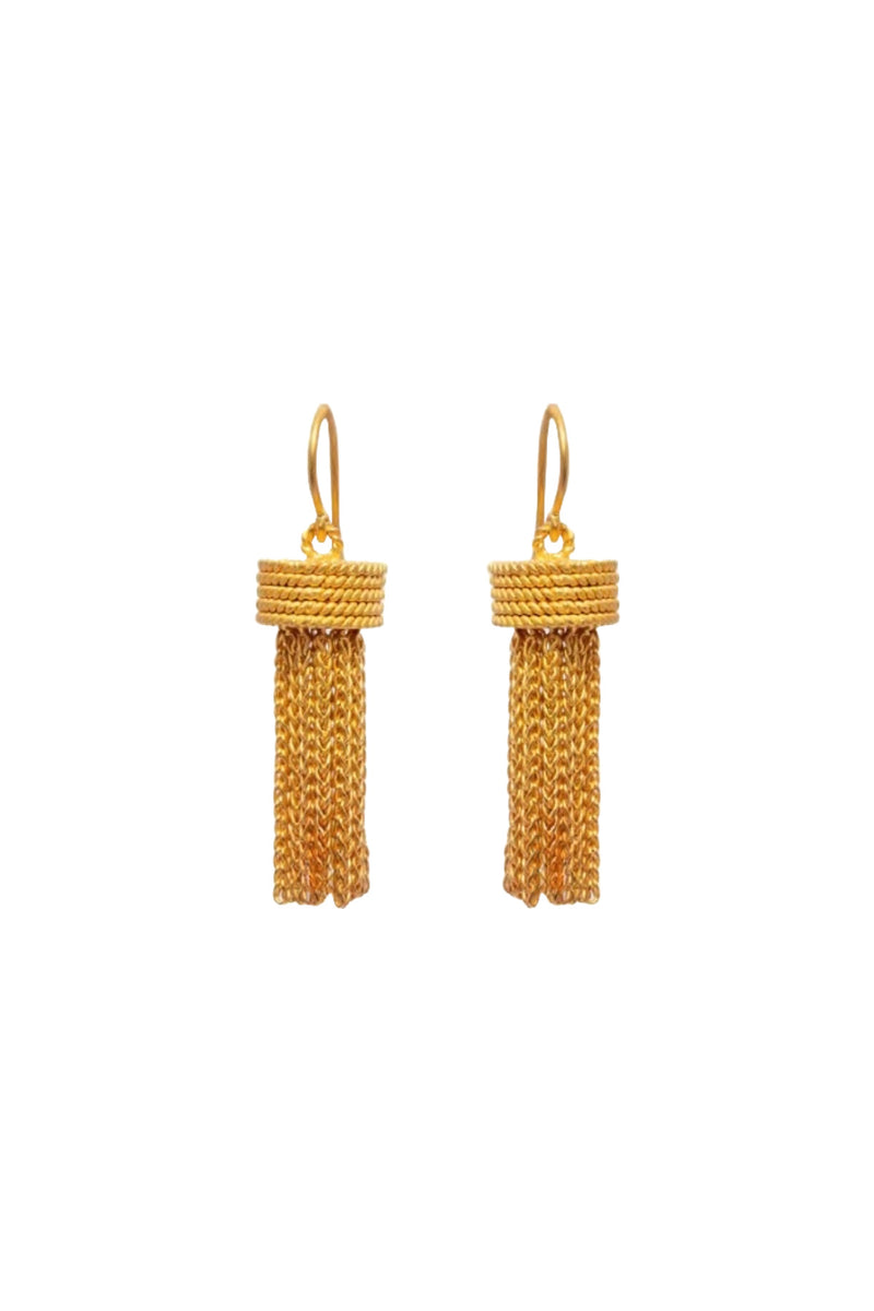 Marie-Helene de Taillac 22K YG Opera Garnier Earrings on white background