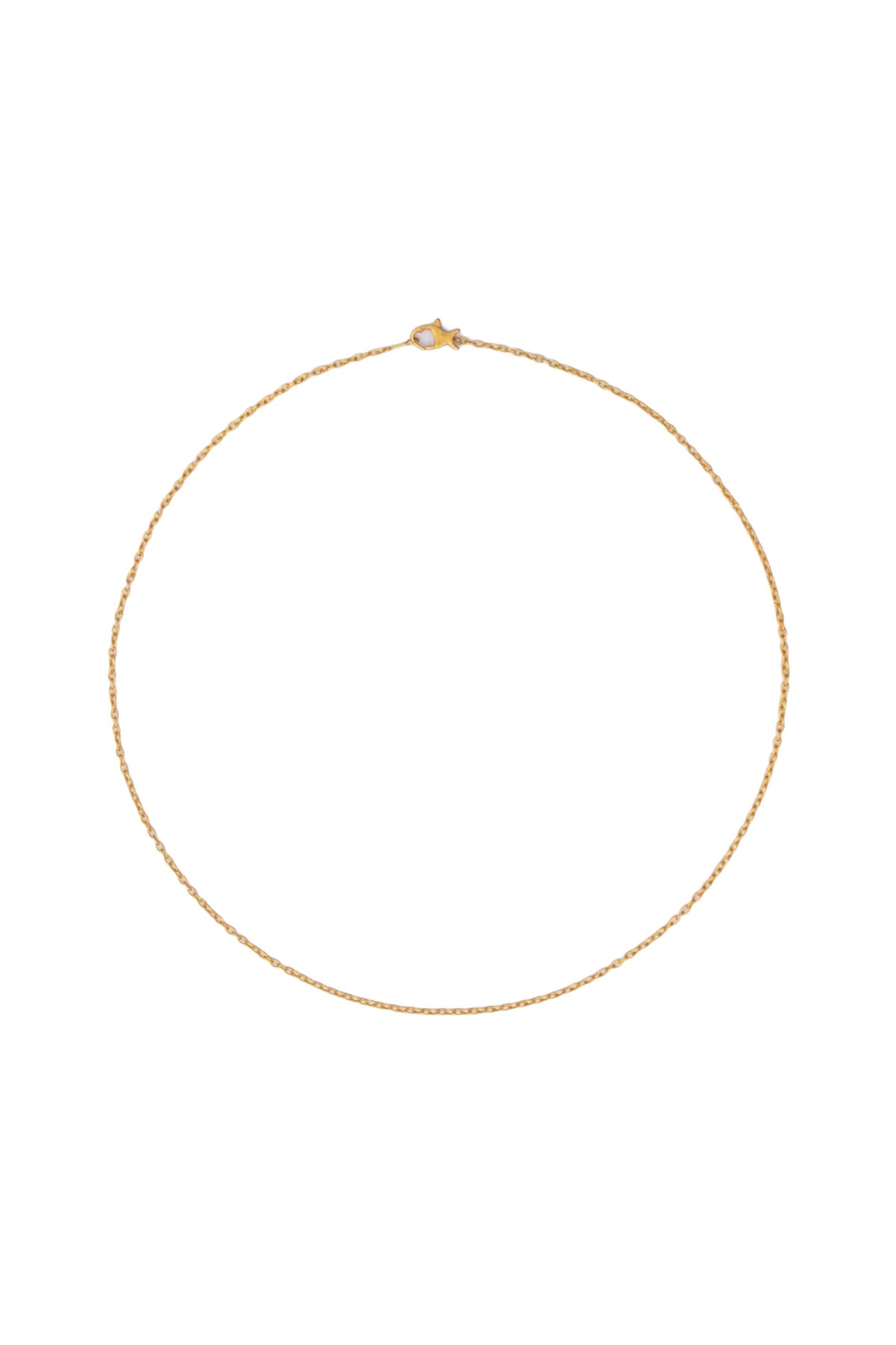 Marie-Helene de Taillac 22K YG 16" Handmade Chain with Fish Clasp on white background.