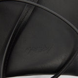Closeup view of black sportina porta cellulare on white background, with no model shown.