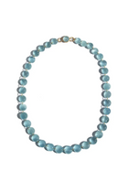 20K Yellow Gold Milky Aquamarine Cabochon 20"  Lady Like Necklace