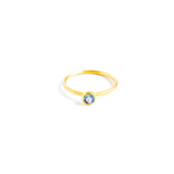 22K Yellow Gold Tanzanite Miniature Princess Ring