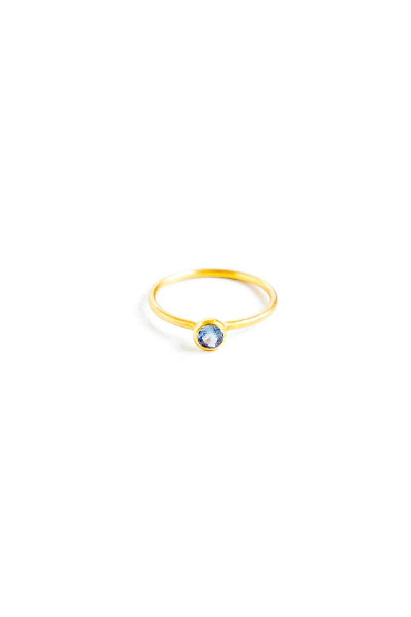 22K Yellow Gold Tanzanite Miniature Princess Ring