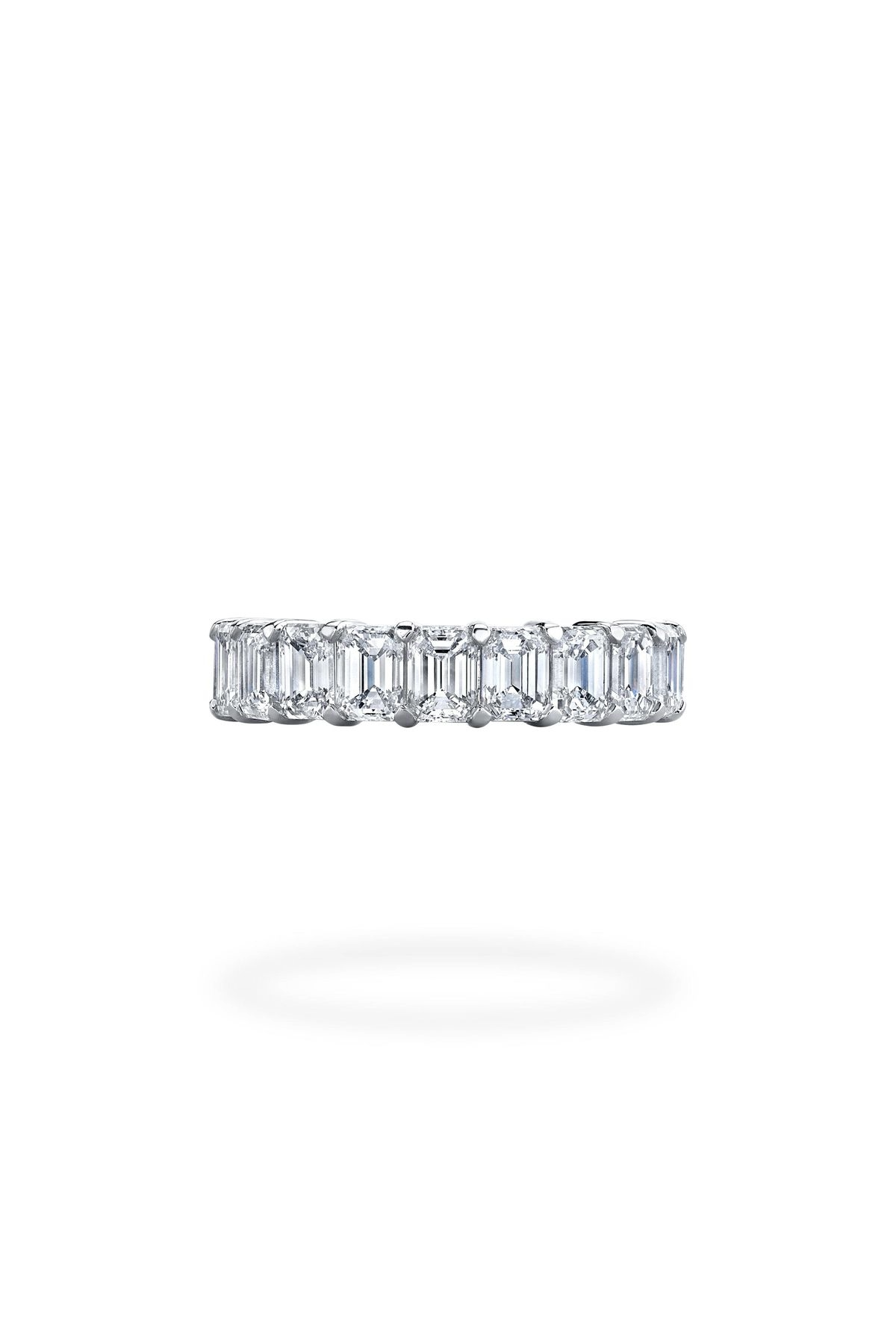 18K White Gold Small "Monty" Emerald Cut Eternity Band