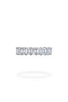 18K White Gold Small "Monty" Emerald Cut Eternity Band