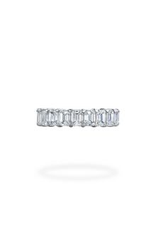 18K White Gold Small "Monty" Emerald Cut Eternity Band