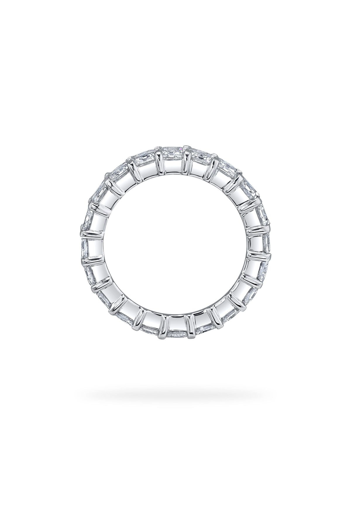 18K White Gold Small "Monty" Emerald Cut Eternity Band