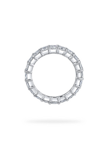 18K White Gold Small "Monty" Emerald Cut Eternity Band