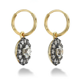 18K Yellow Gold Old Euro Daisy Earrings