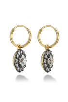 18K Yellow Gold Old Euro Daisy Earrings