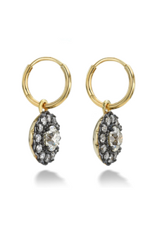 18K Yellow Gold Old Euro Daisy Earrings