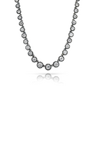 Old Euro Graduating Diamond Tennis 16" Necklace Set in Platinum