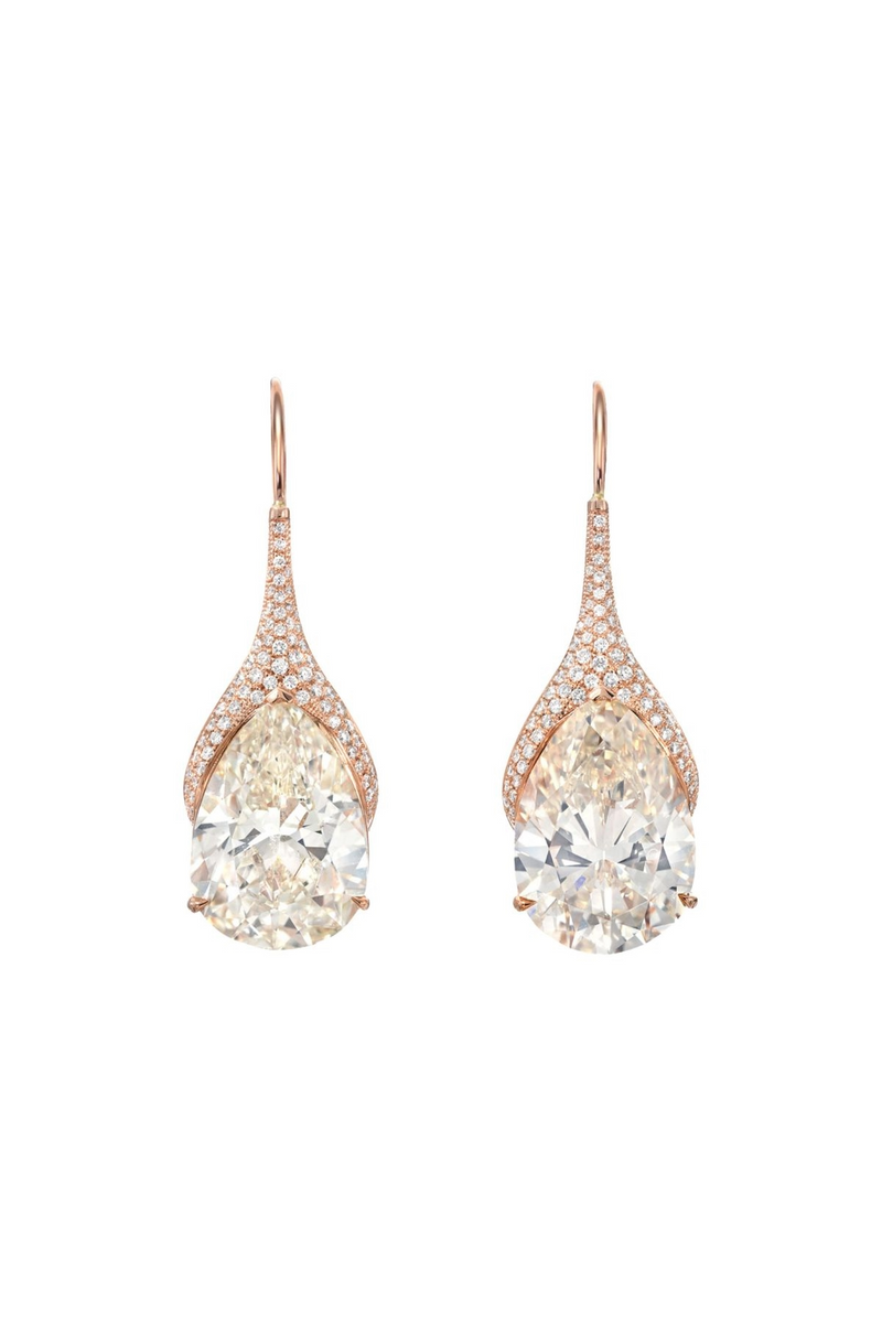 18K Rose Gold One of a Kind Freyja Pear Earrings