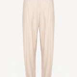 Front view of cream sarouel pant on white background, with no model shown.