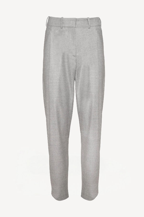 Front view of grey sarouel pant on white background, with no model shown.