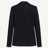 Back view of black the blazer on white background, with no model shown.