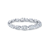 18K White Gold Oval Boomerang Bracelet