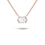 14K Rose Gold Oval Rose Cut Diamond Necklace