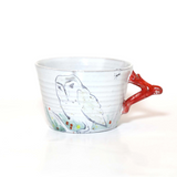 Coral with Owl Large Tea Cup