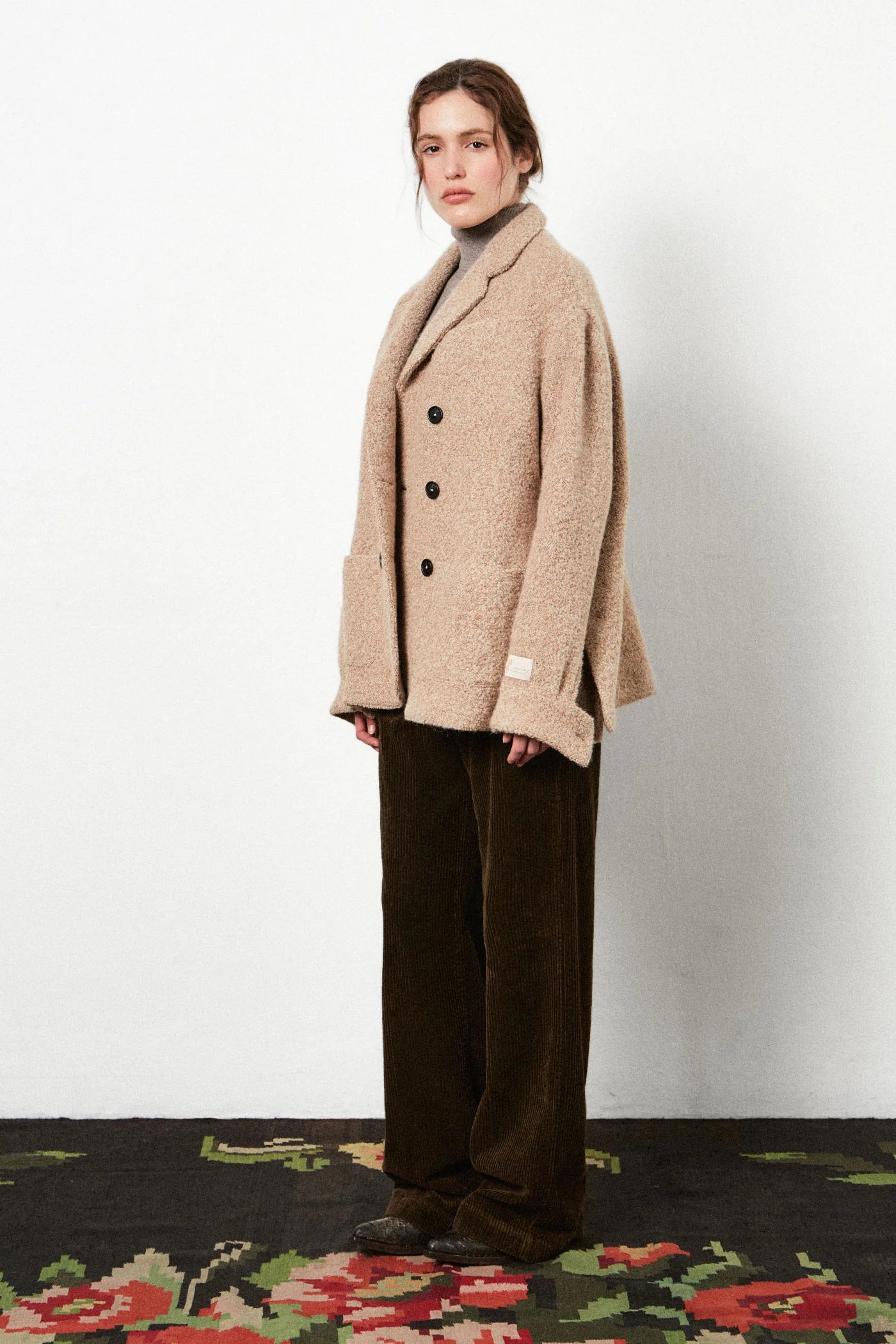 Mily D Double Breasted Overcoat in Alpaca-Wool