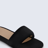 Garnier padded slides in satin fabric