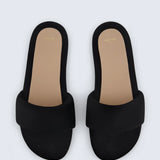 Garnier padded slides in satin fabric