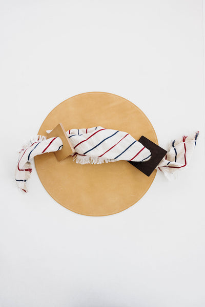 Square Cuoio Set of 4 Napkin Rings