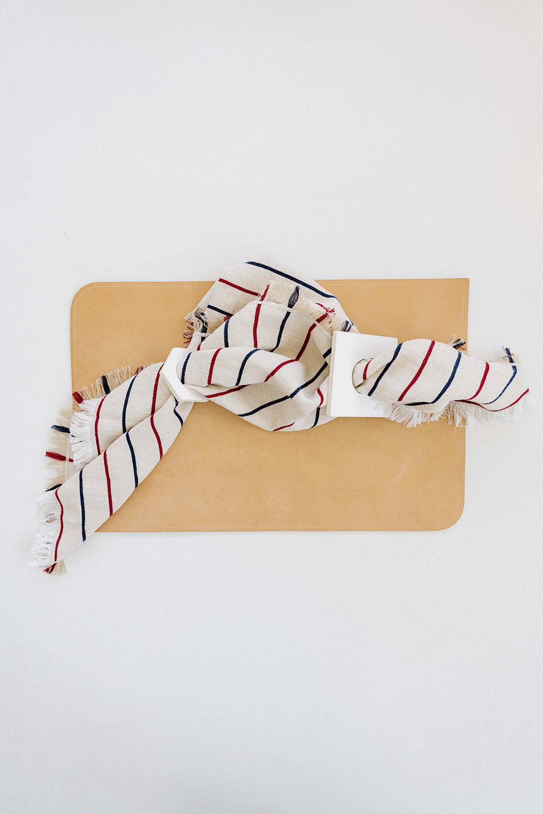 Square Cuoio Set of 4 Napkin Rings