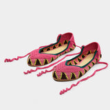 Kashura Crochet Ballerina Flat in Dragonfruit Pink