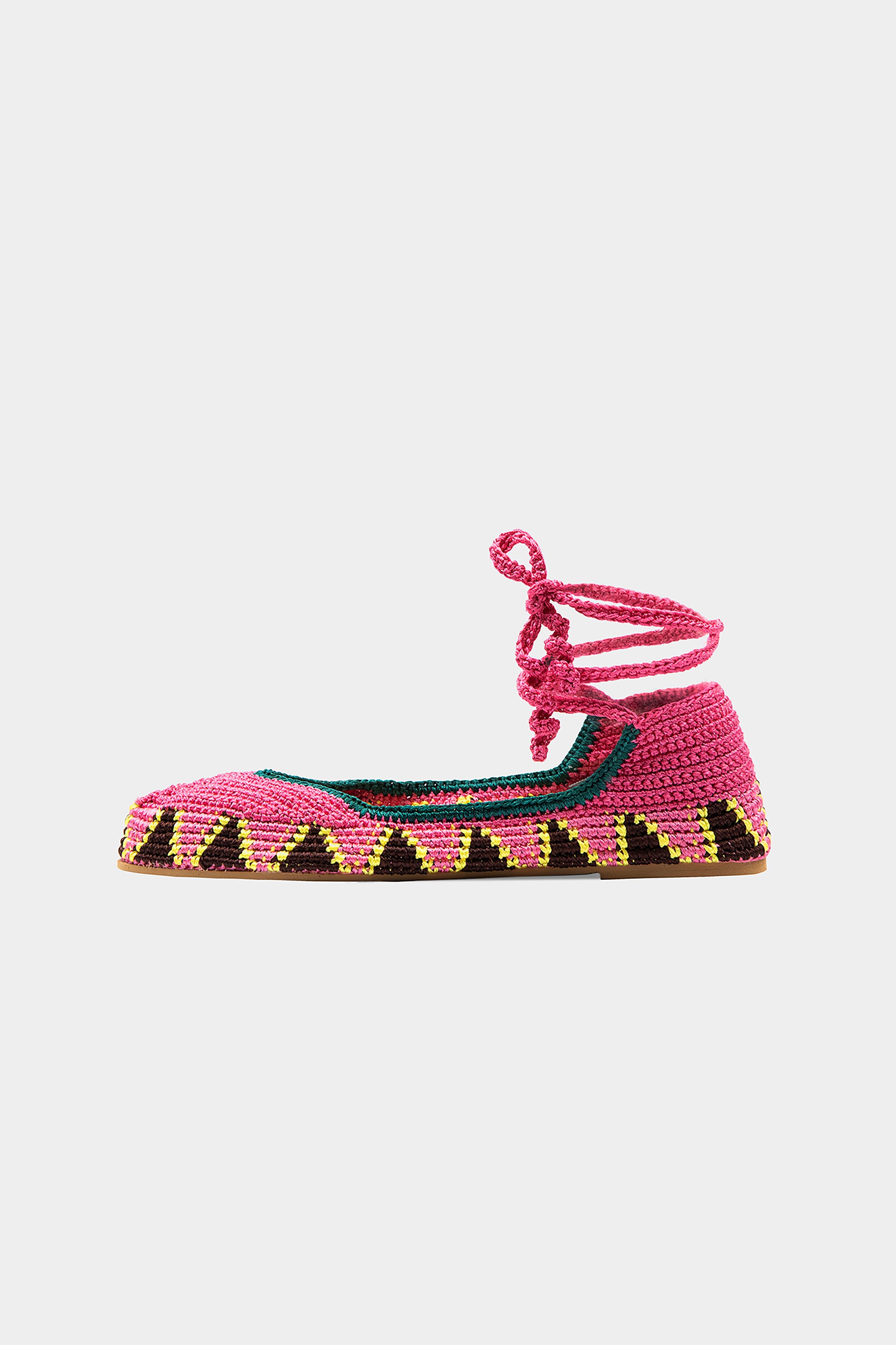 Crochet Ballerina Flat  - Dragonfruit Pink