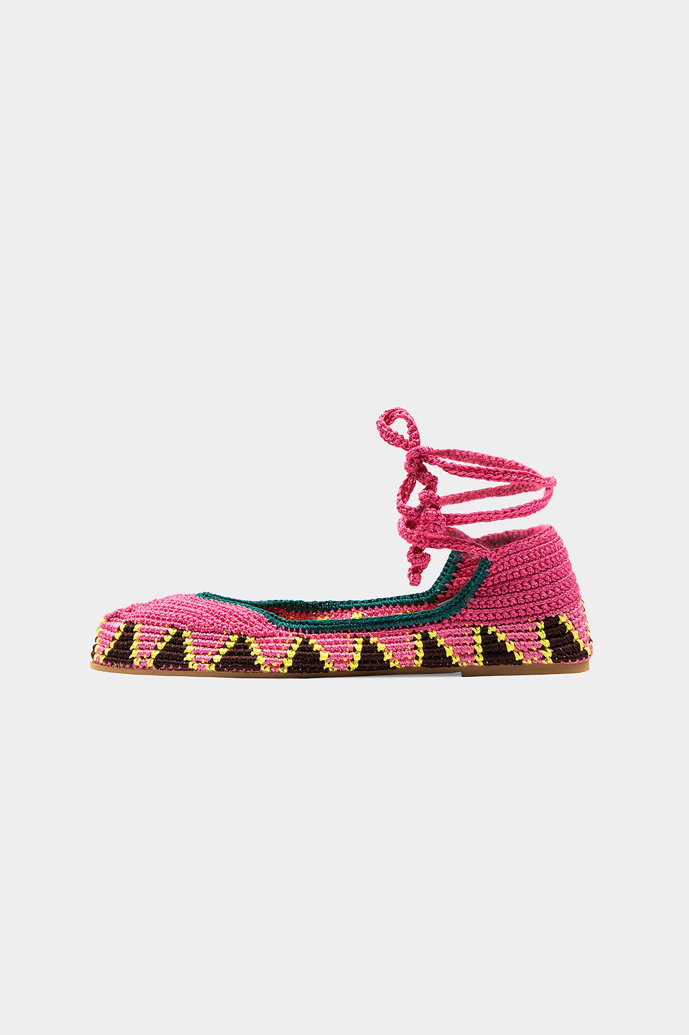 Crochet Ballerina Flat  - Dragonfruit Pink