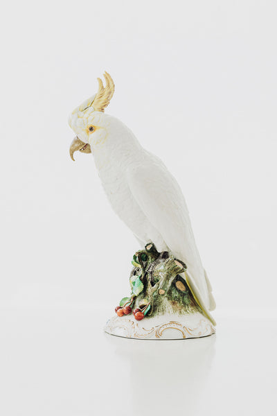 Painted Porcelain Cockatoo