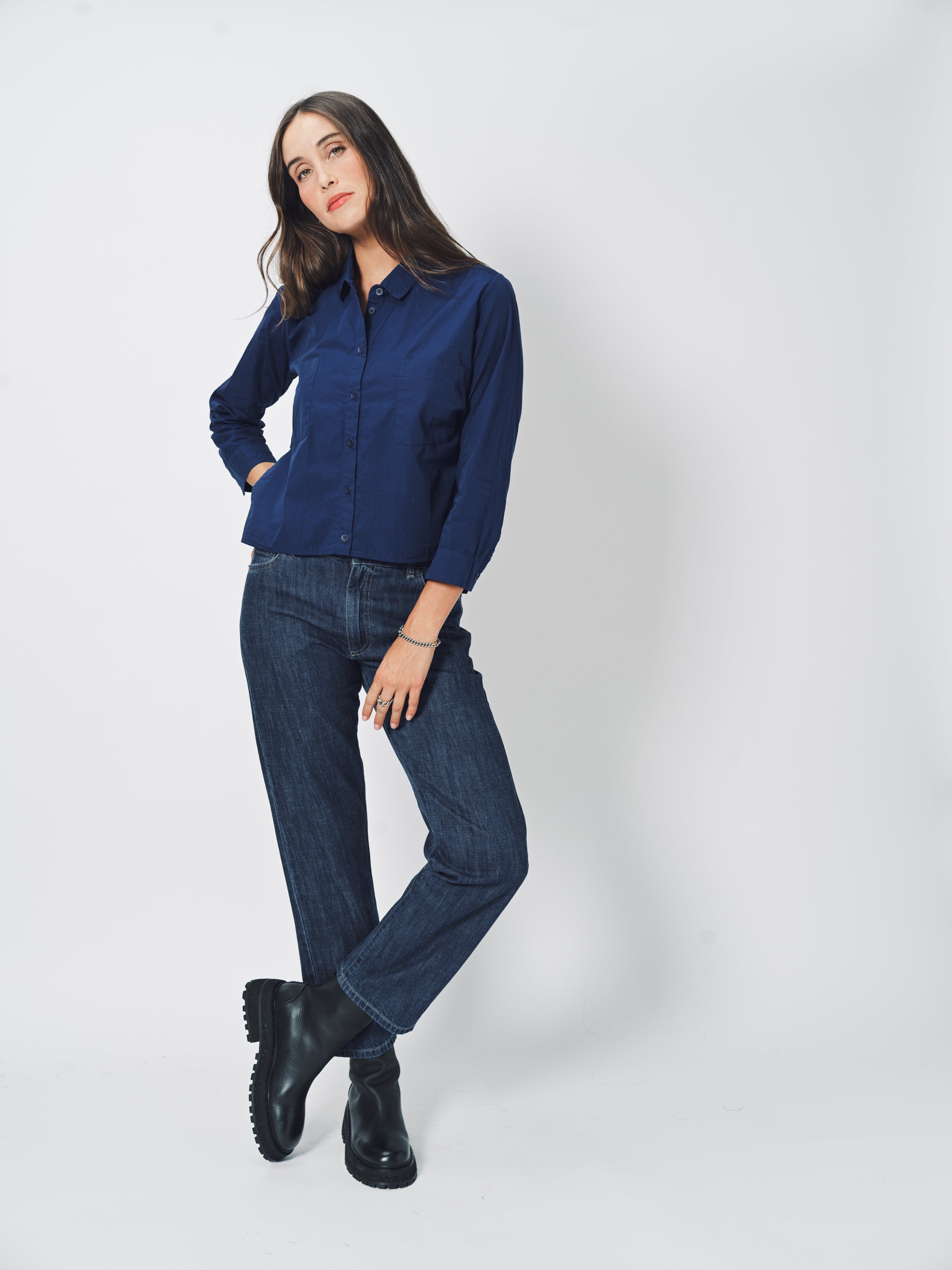 Private 0204 Cotton Poplin Shirt Ink / 1