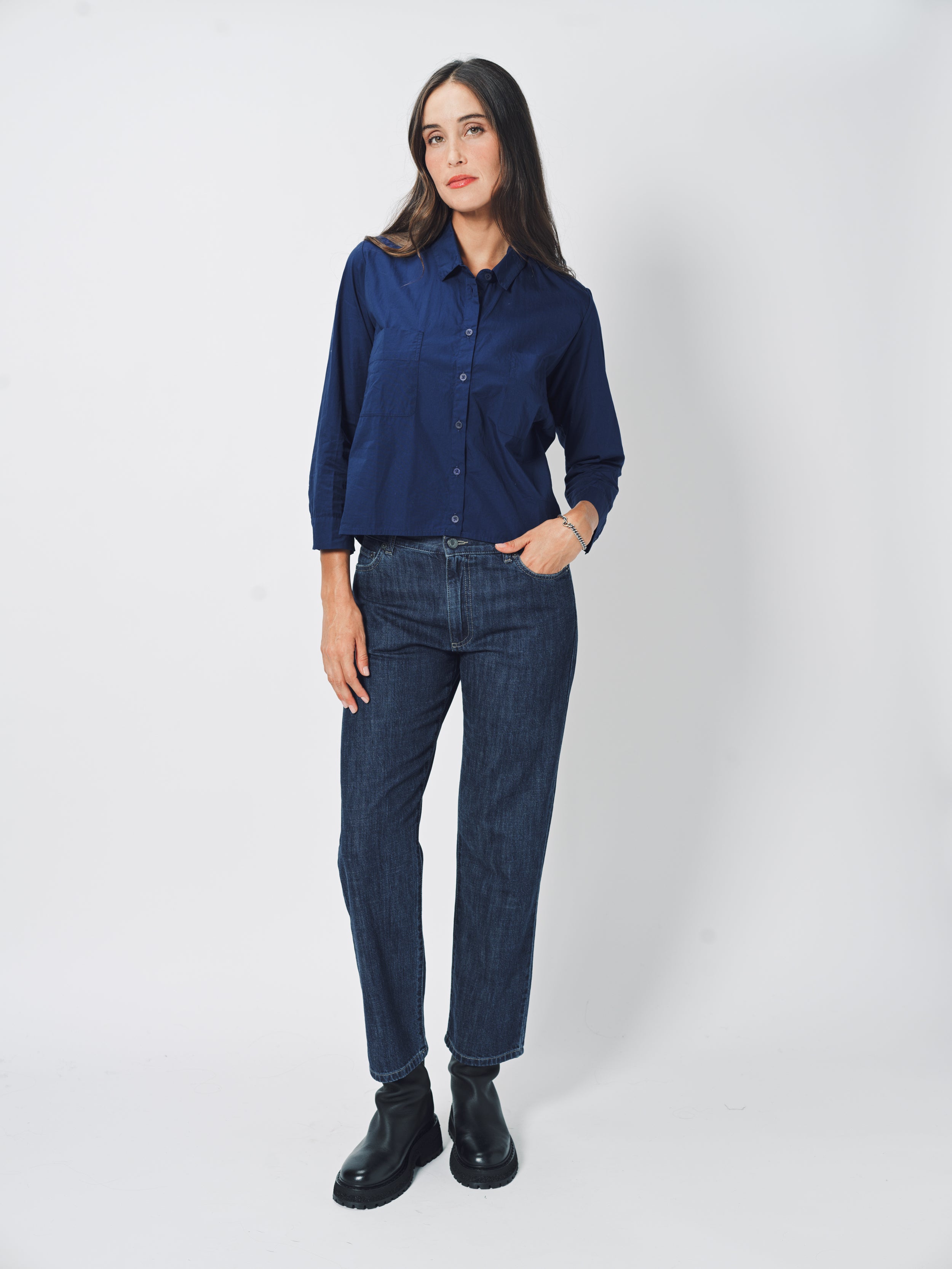 Private 0204 Cotton Poplin Shirt Ink / 1